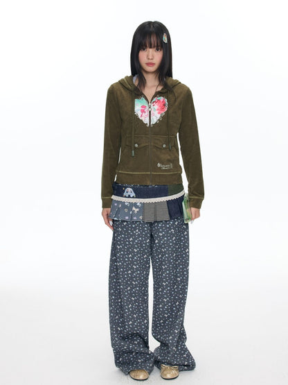Angel Vortex Heart Embroidered Hoodie【s0000018456】