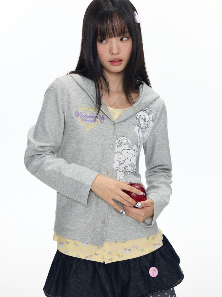 Oliwa Collaboration Fake Two Sweatshirt Hoodie Jackets【s0000018459】