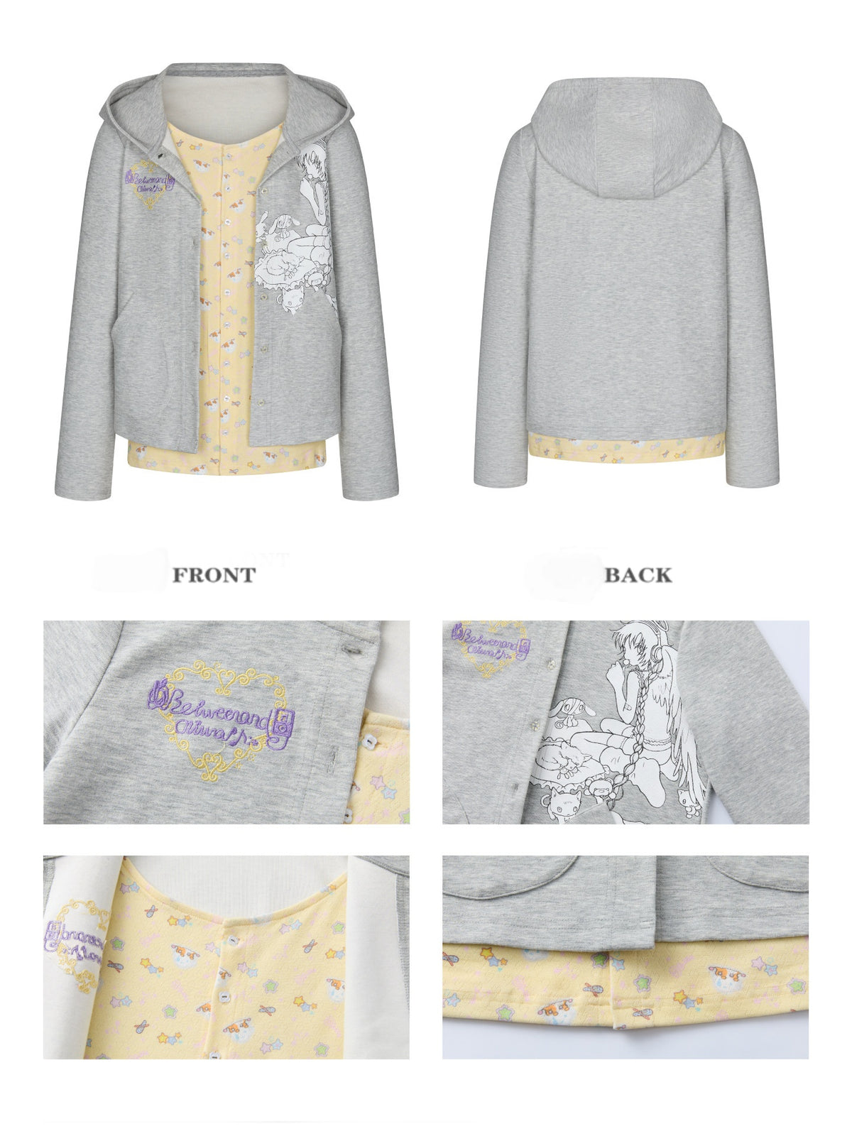 Oliwa Collaboration Fake Two Sweatshirt Hoodie Jackets【s0000018459】