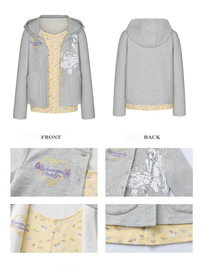 Oliwa Collaboration Fake Two Sweatshirt Hoodie Jackets【s0000018459】