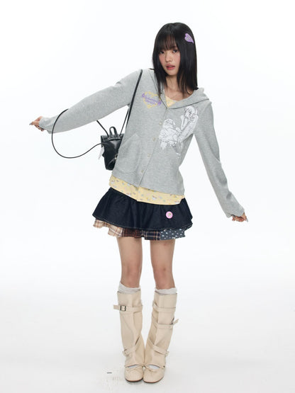 Oliwa Collaboration Fake Two Sweatshirt Hoodie Jackets【s0000018459】