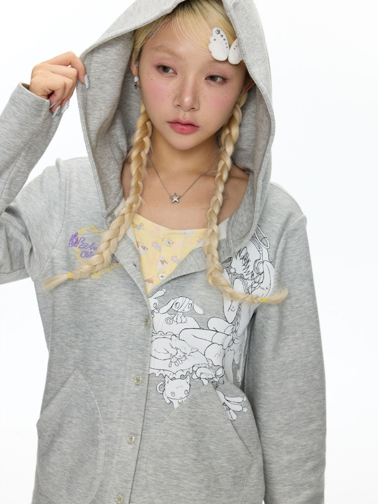 Oliwa Collaboration Fake Two Sweatshirt Hoodie Jackets【s0000018459】