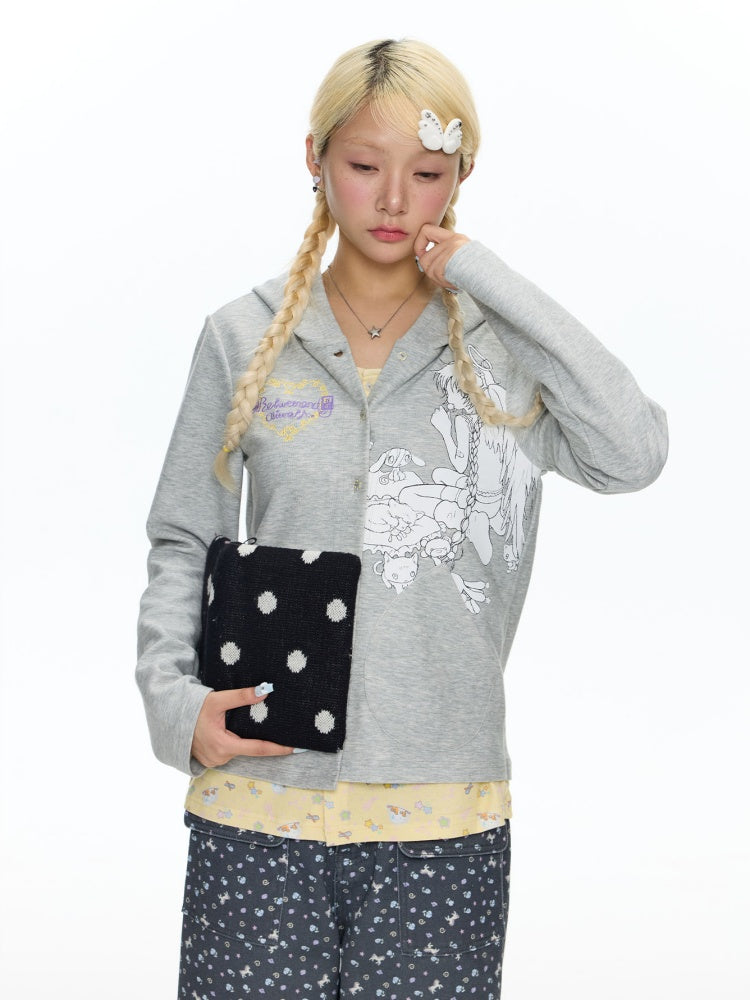 Oliwa Collaboration Fake Two Sweatshirt Hoodie Jackets【s0000018459】