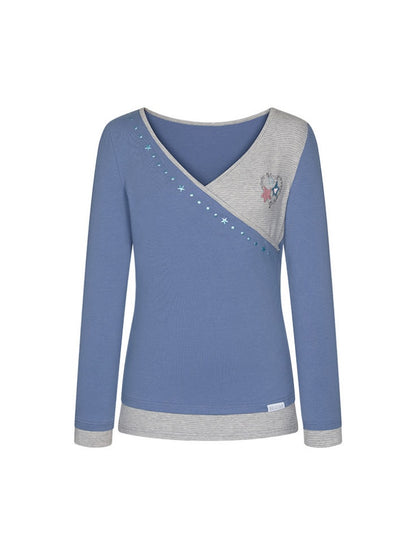 Diagonal Collar Large Neckline Base Layer Long-Sleeve T-Shirt【s0000018460】