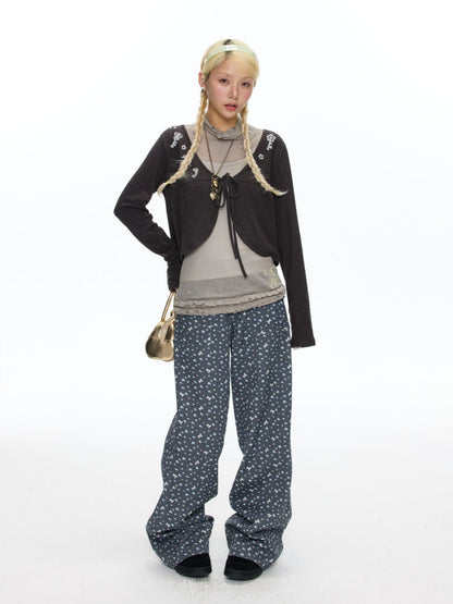 Full Printed Floral Relaxed Casual Pants【s0000018461】