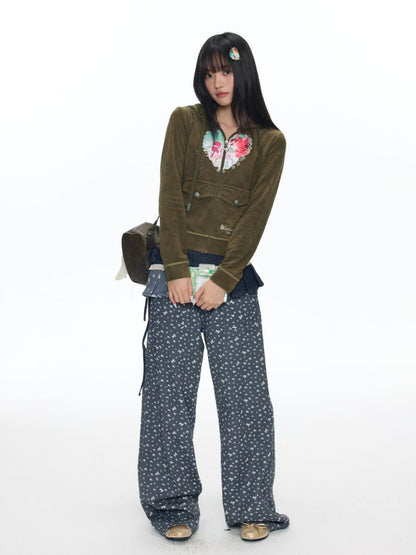 Full Printed Floral Relaxed Casual Pants【s0000018461】