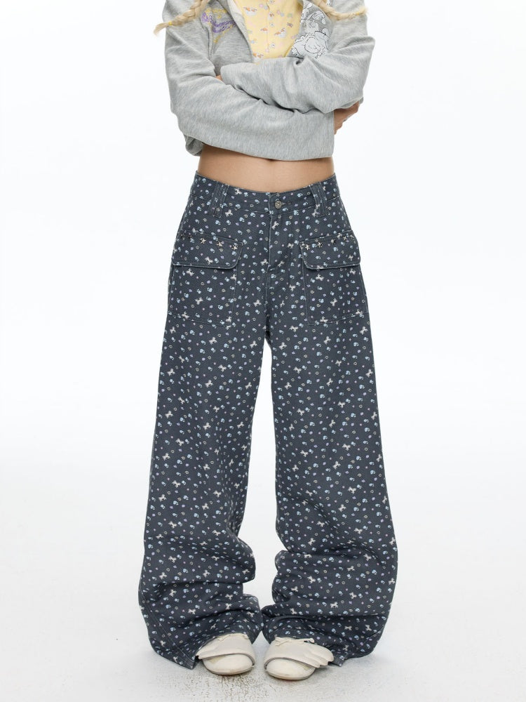 Full Printed Floral Relaxed Casual Pants【s0000018461】