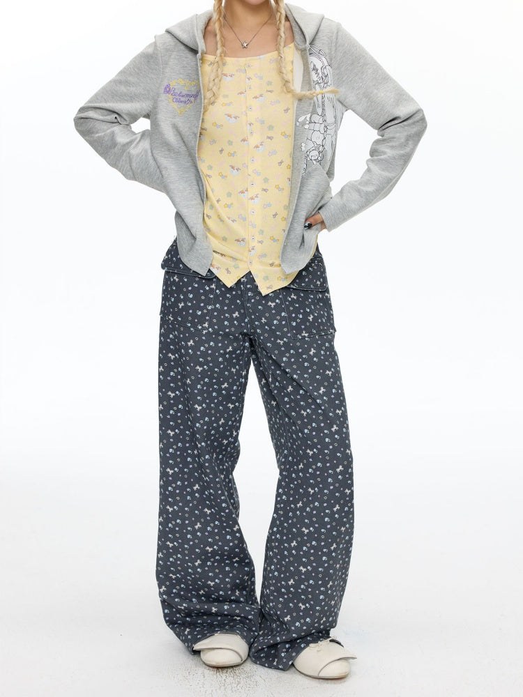Full Printed Floral Relaxed Casual Pants【s0000018461】