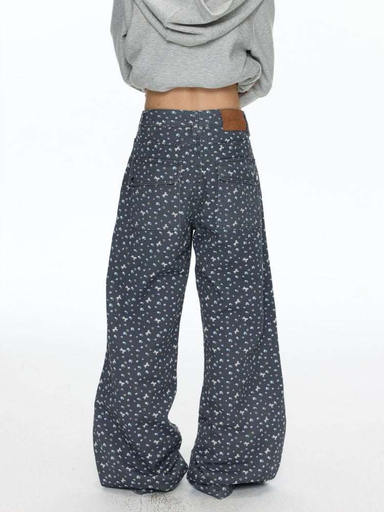 Full Printed Floral Relaxed Casual Pants【s0000018461】