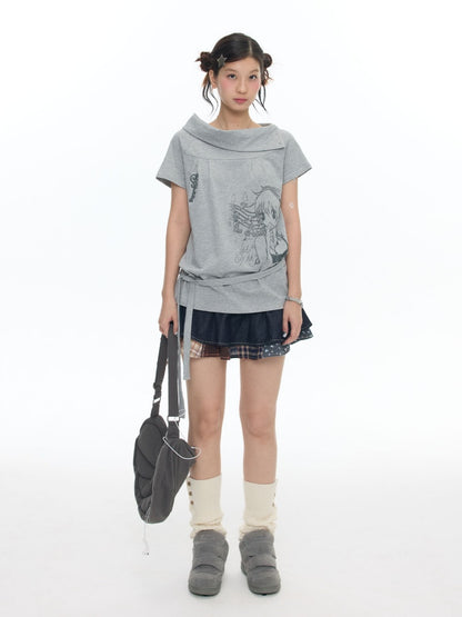 Double-Breasted Patchwork Denim Cake Midi Skirt【s0000018462】