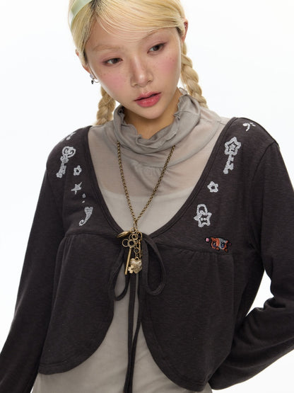 Oliwa Co Branded Embroidered Cardigan【s0000018463】