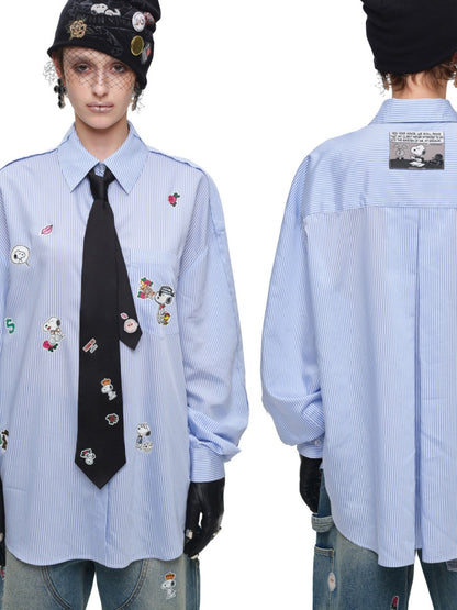 1JINN STUDIO x Snoopy Collaboration Vintage Sticker Printed Formal Wear Tie【s0000018148】