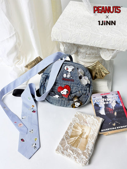 1JINN STUDIO x Snoopy Collaboration Vintage Sticker Printed Formal Wear Tie【s0000018148】