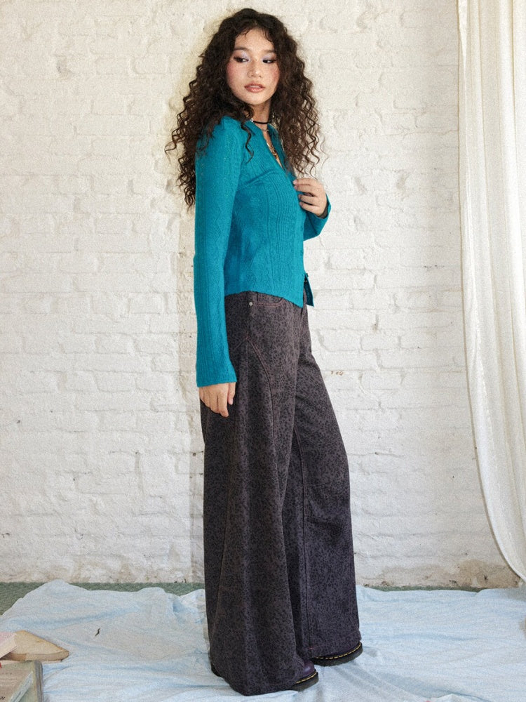 Vintage Long-sleeve Lapel Lightweight Breathable Hollow Knit Cardigan【s0000018581】