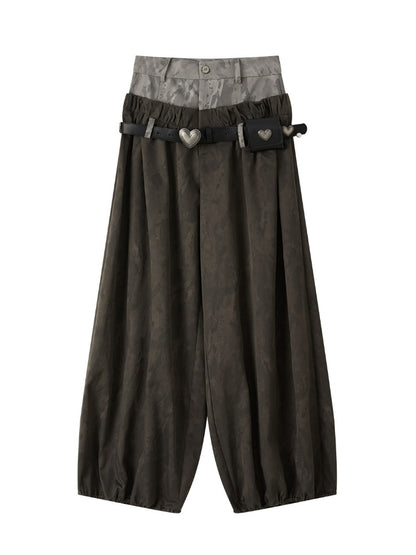 Fake Two-Piece Double-Waisted Jogger Pants【s0000018584】