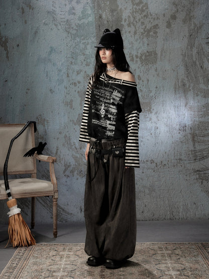 Fake Two-Piece Double-Waisted Jogger Pants【s0000018584】
