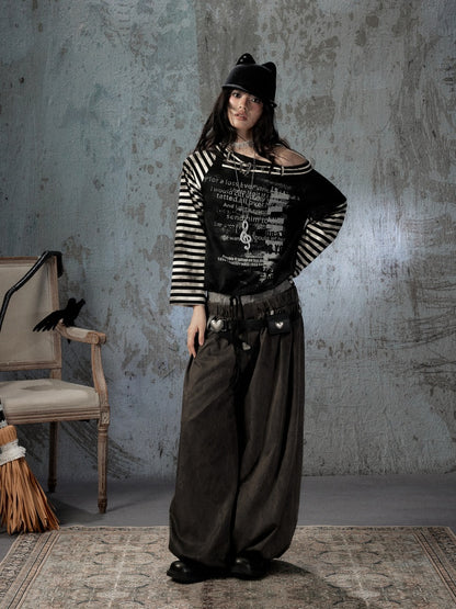 Fake Two-Piece Double-Waisted Jogger Pants【s0000018584】
