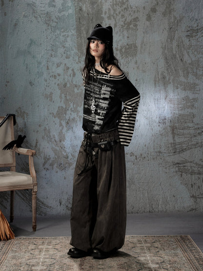 Fake Two-Piece Double-Waisted Jogger Pants【s0000018584】