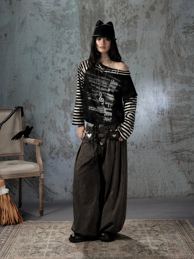 Fake Two-Piece Double-Waisted Jogger Pants【s0000018584】