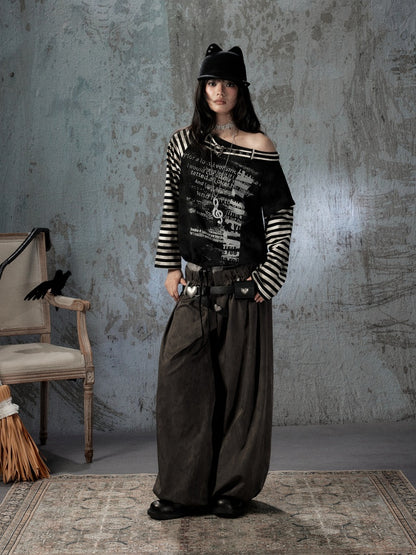 Fake Two-Piece Double-Waisted Jogger Pants【s0000018584】