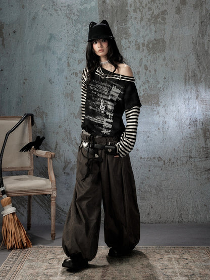 Fake Two-Piece Double-Waisted Jogger Pants【s0000018584】