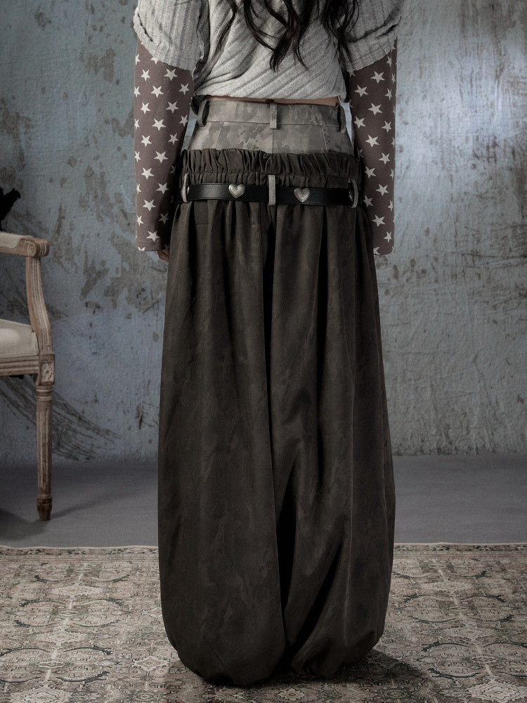 Fake Two-Piece Double-Waisted Jogger Pants【s0000018584】