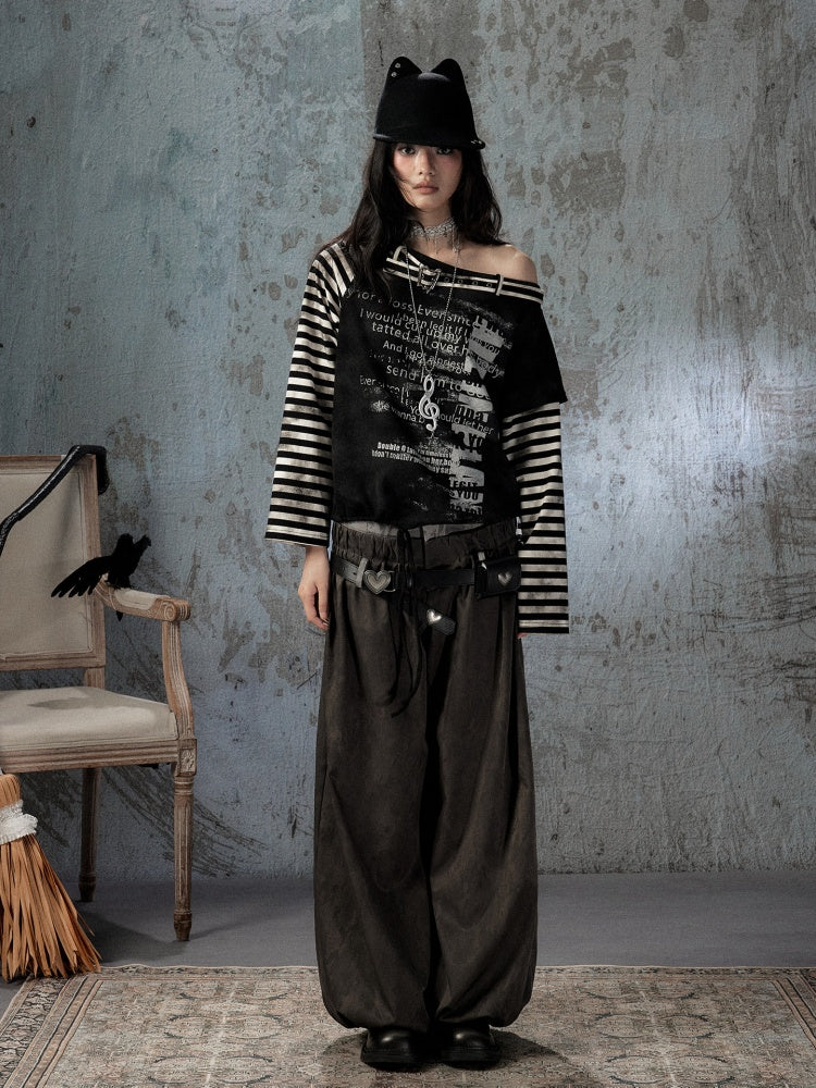 Fake Two-Piece Double-Waisted Jogger Pants【s0000018584】