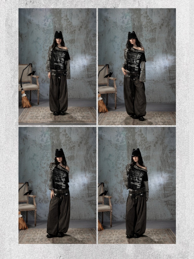 Fake Two-Piece Double-Waisted Jogger Pants【s0000018584】
