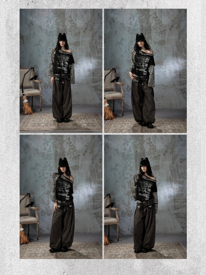 Fake Two-Piece Double-Waisted Jogger Pants【s0000018584】