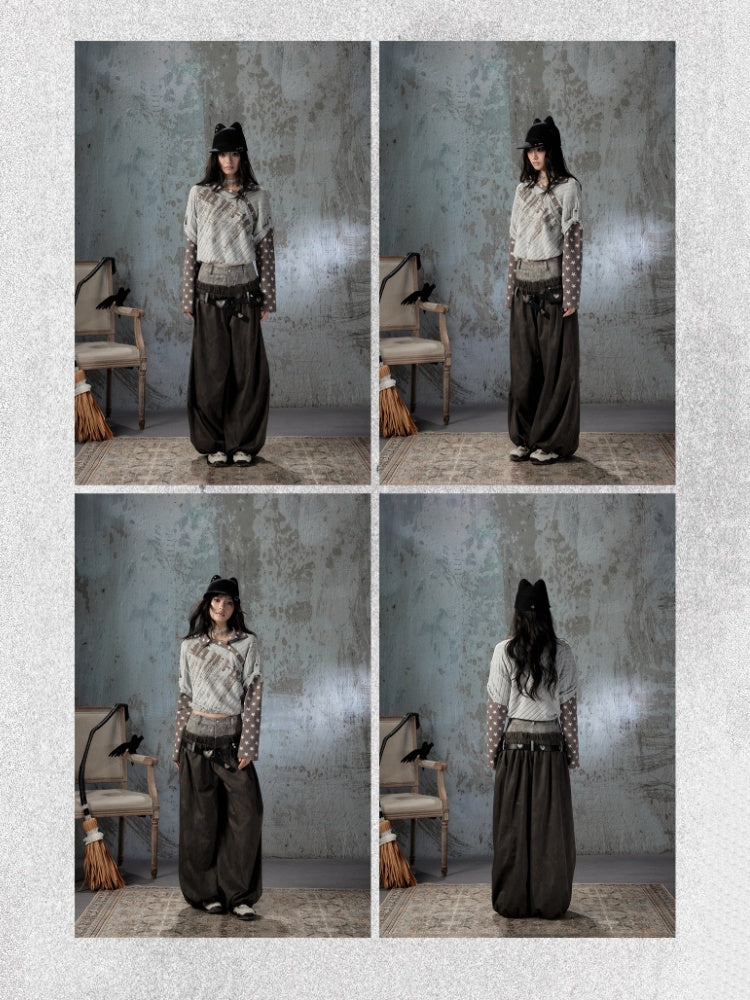Fake Two-Piece Double-Waisted Jogger Pants【s0000018584】