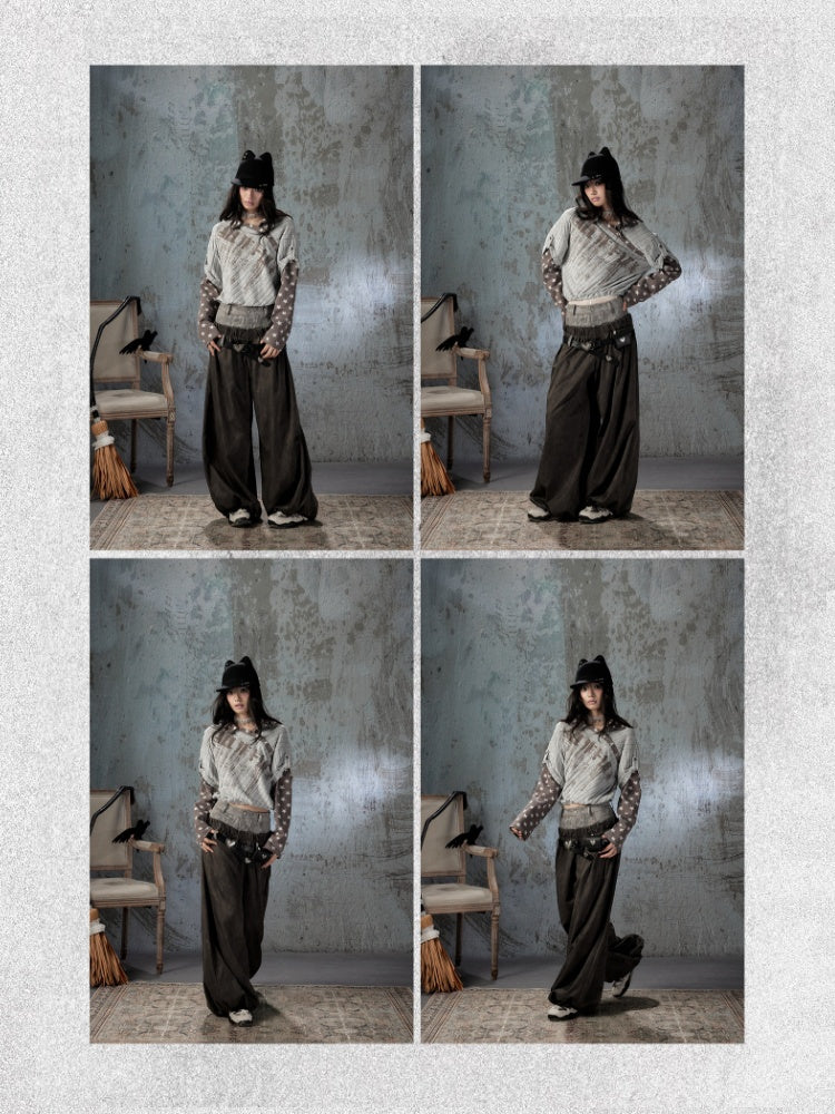 Fake Two-Piece Double-Waisted Jogger Pants【s0000018584】