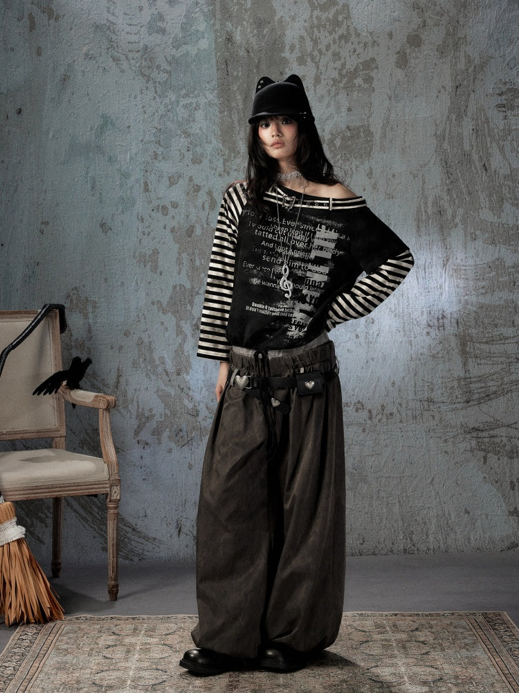 Fake Two-Piece Double-Waisted Jogger Pants【s0000018584】