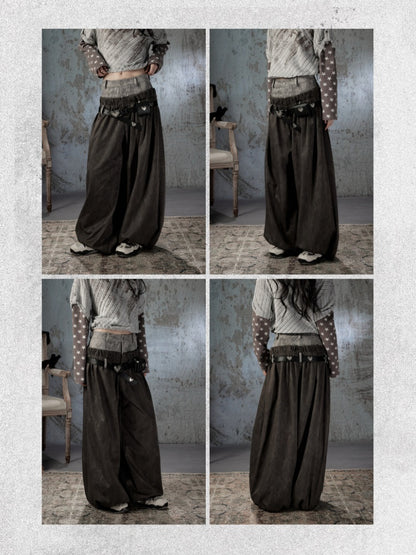 Fake Two-Piece Double-Waisted Jogger Pants【s0000018584】