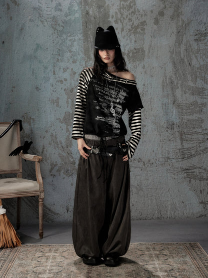 Fake Two-Piece Double-Waisted Jogger Pants【s0000018584】