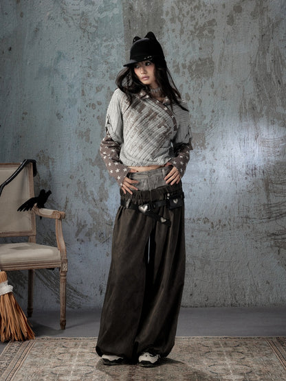 Fake Two-Piece Double-Waisted Jogger Pants【s0000018584】