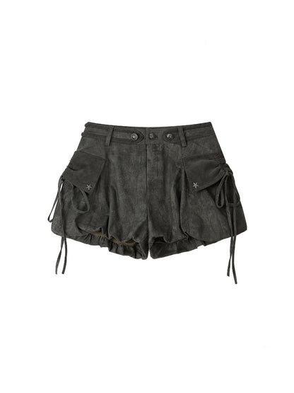 Bud Loose Lightweight Large Pockets Black Shorts【s0000018586】