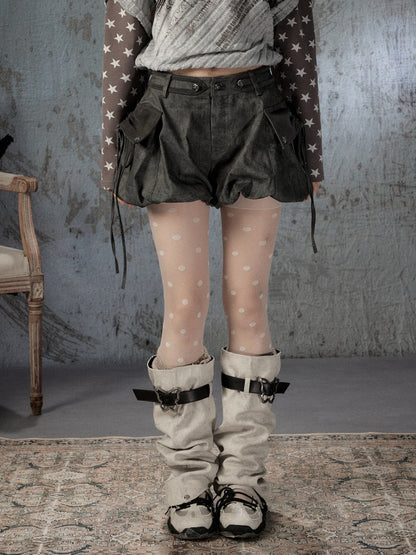 Bud Loose Lightweight Large Pockets Black Shorts【s0000018586】