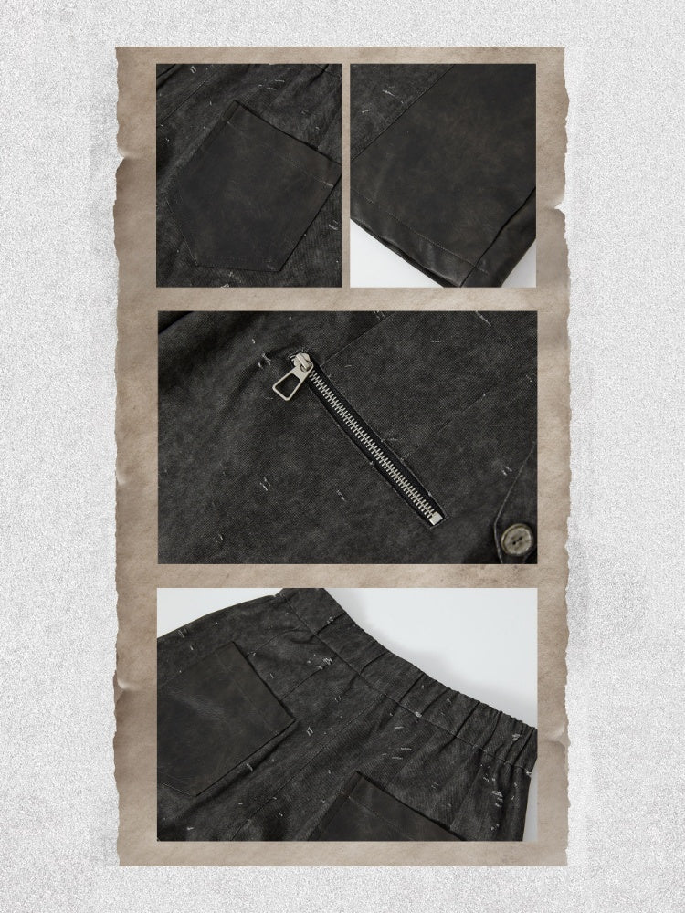 Bud Loose Lightweight Large Pockets Black Shorts【s0000018586】