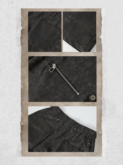 Bud Loose Lightweight Large Pockets Black Shorts【s0000018586】