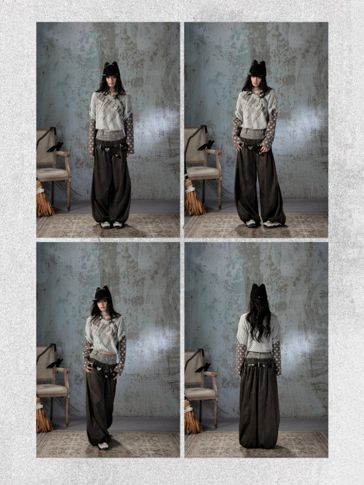 Asymmetrical Star Patchwork Fake Two-Piece Long-Sleeve T-Shirt【s0000018588】