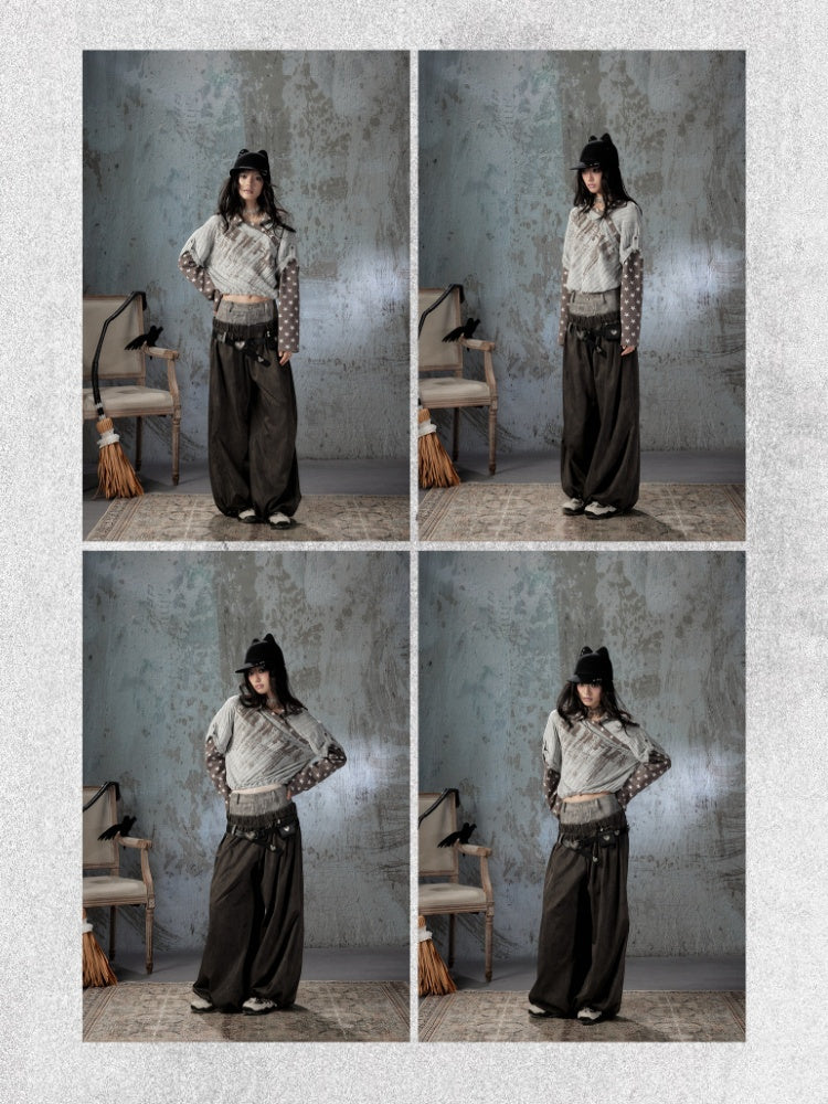 Asymmetrical Star Patchwork Fake Two-Piece Long-Sleeve T-Shirt【s0000018588】