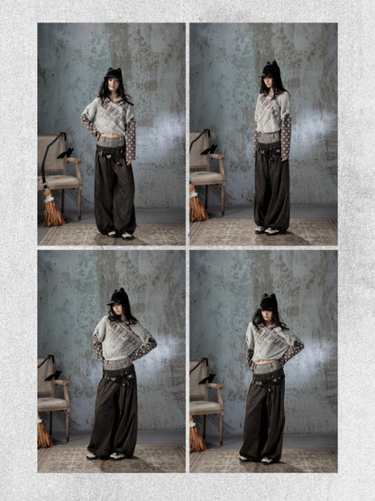 Asymmetrical Star Patchwork Fake Two-Piece Long-Sleeve T-Shirt【s0000018588】