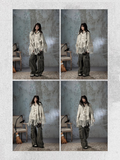 Knit Cape Hooded Sweater Shawl【s0000018592】