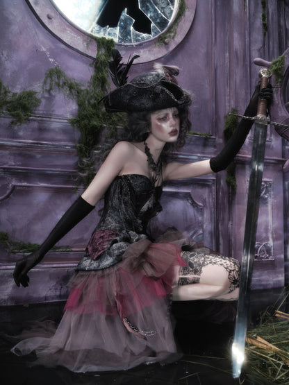 Legacy Of The Dead Gothic Dark Pirate Captain Headdress Top Hat【s0000018596】