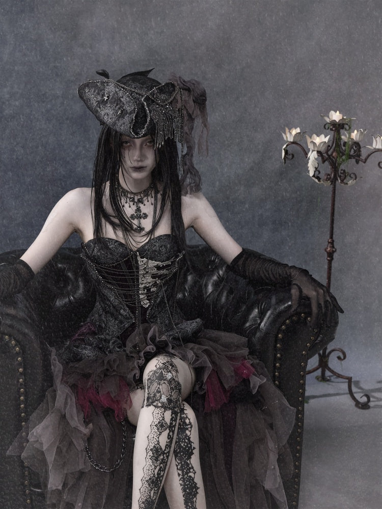 Legacy Of The Dead Gothic Dark Pirate Captain Headdress Top Hat【s0000018596】