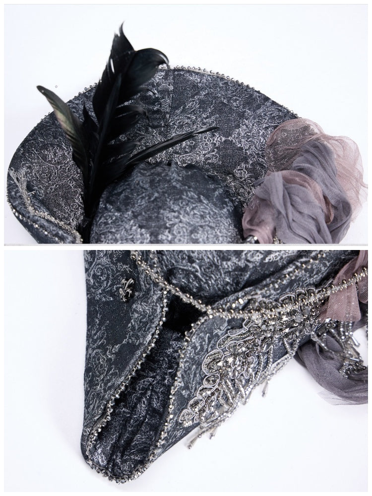 Legacy Of The Dead Gothic Dark Pirate Captain Headdress Top Hat【s0000018596】