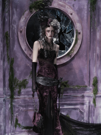 Legacy Of The Dead Gothic Dark Velvet Mermaid Dress【s0000018597】