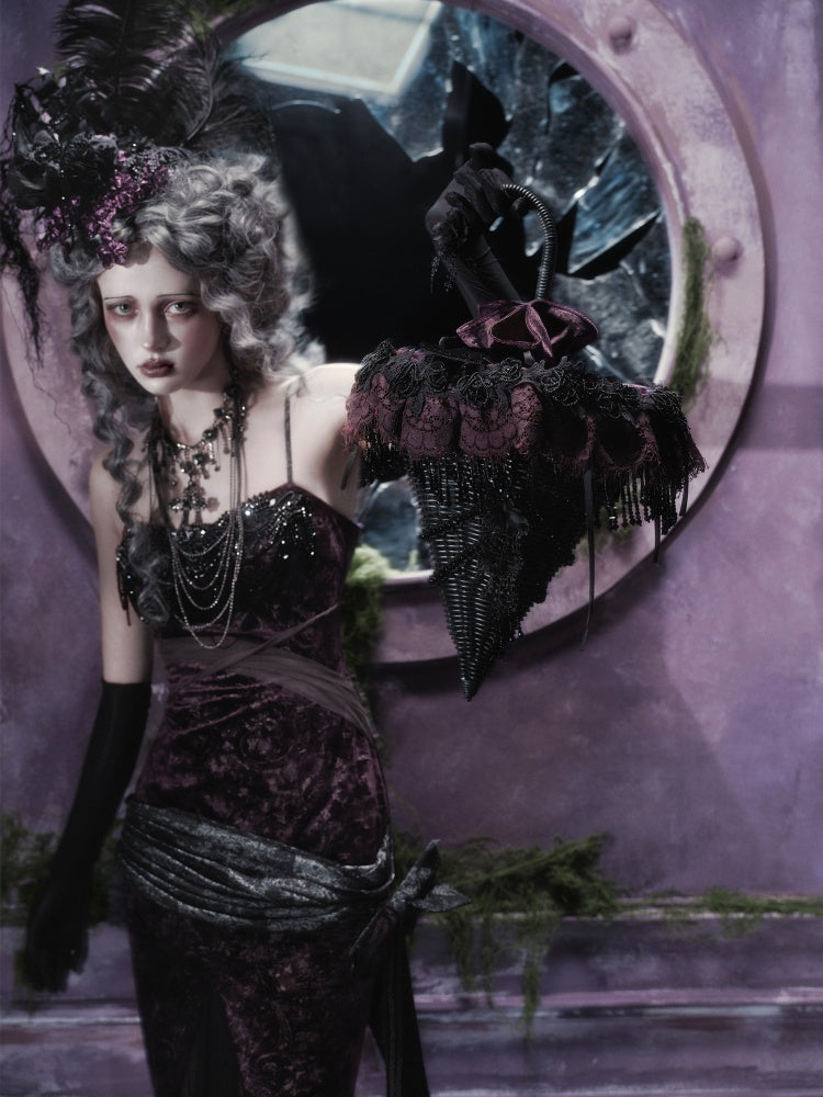 Legacy Of The Dead Gothic Dark Velvet Mermaid Dress【s0000018597】