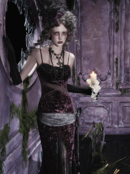Legacy Of The Dead Gothic Dark Velvet Mermaid Dress【s0000018597】