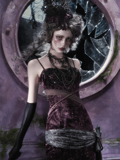 Legacy Of The Dead Gothic Dark Velvet Mermaid Dress【s0000018597】